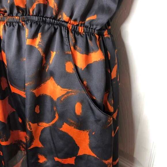 Francesca’s boutique Alya tunic top orange navy - Picture 2 of 9